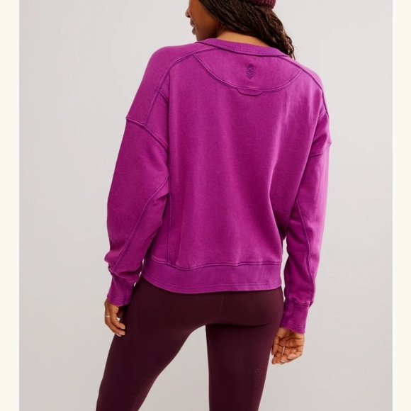 NWT Free People Movement x Hatch Purple Crewneck Sweatshirt Size M - Picture 2 of 8